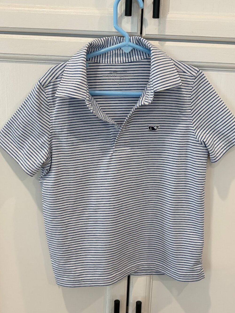 Vineyard Vines Boys Bradley Stripe Sankaty Polo Blue White : Size 6